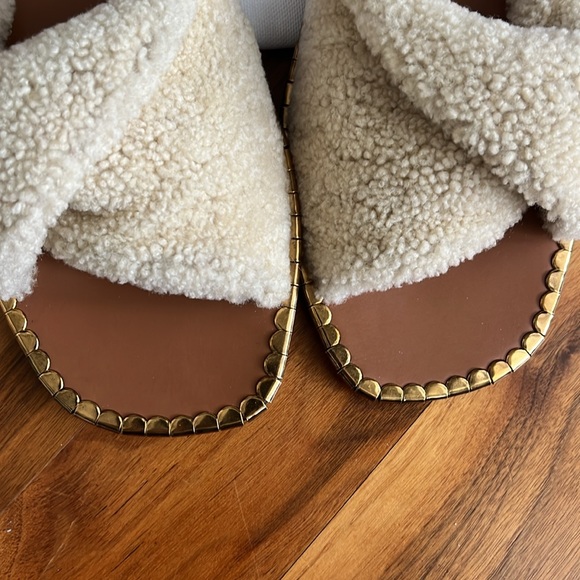 Chloe idol faux shearling slide sandal, NEW - Picture 13 of 17